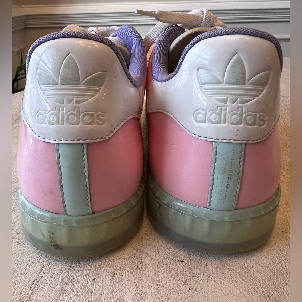 Adidas Superstar 1 Clear Patent Leather Pastel 'Easter' Shoes - Men's Size 11.5 - Picture 7 of 9